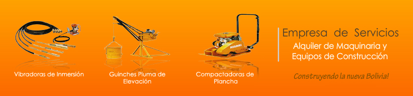 Emsermaq - Alquiler de Maquinaria de Construccion - Vibradoras - Guinches - Compactadoras